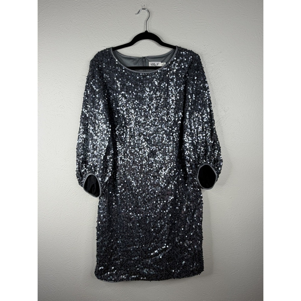 Eliza J Sequin Sheath Dress Plus 18w Silver Gray Glittery Holiday Gala Party